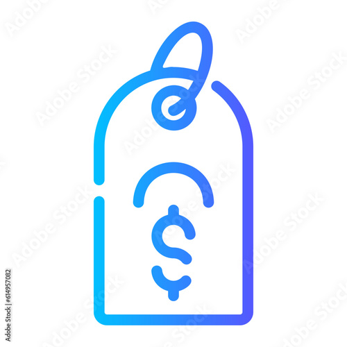 price tag Line Gradient Icon