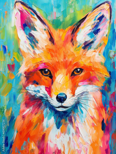 A Fauvism Style Painting of a Fox | Generative AI © Nathan Hutchcraft