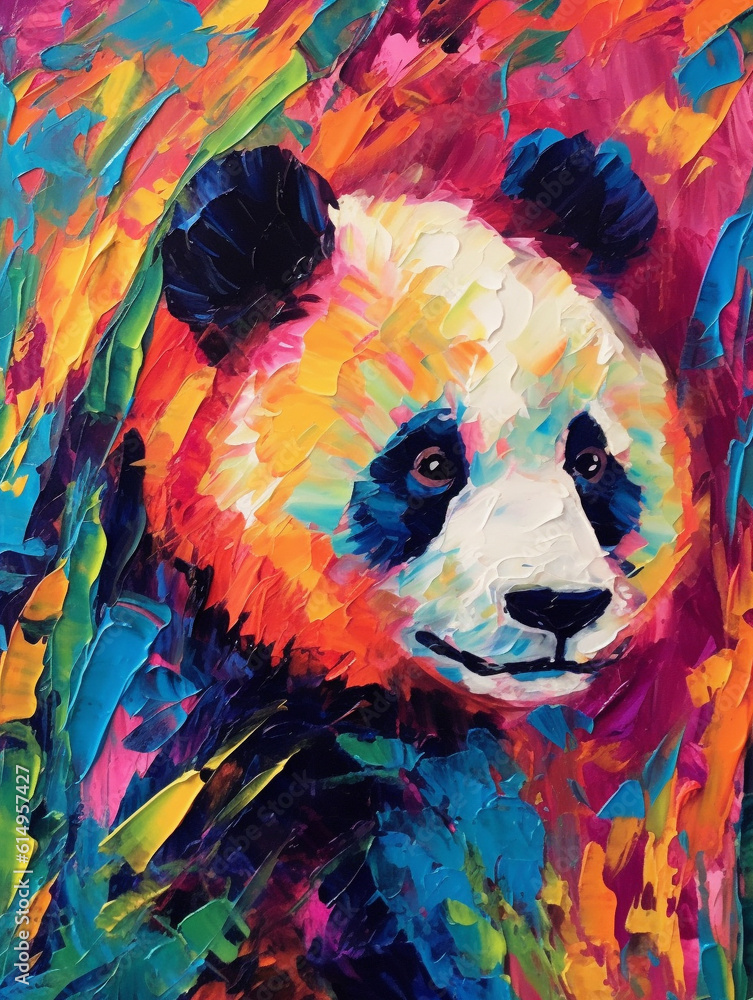 A Fauvism Style Painting of a Panda | Generative AI