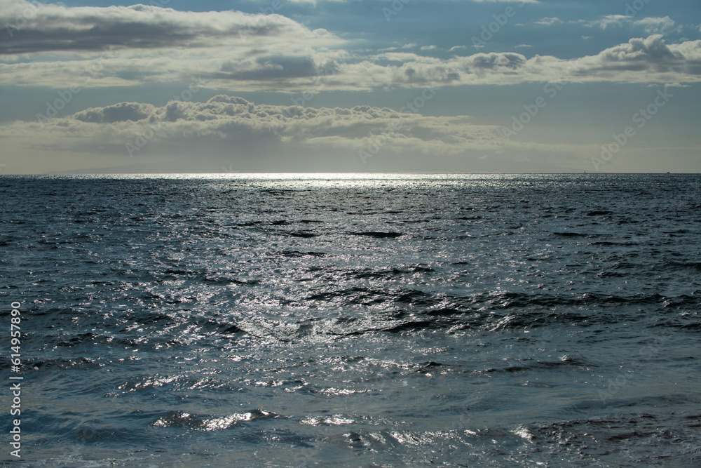 Obraz premium Sea water in rippled water detail background. Ocean waves pattern.
