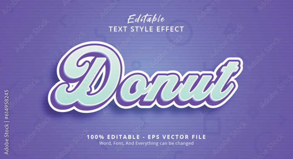 Donut Text Style Effect, Editable Text Effect