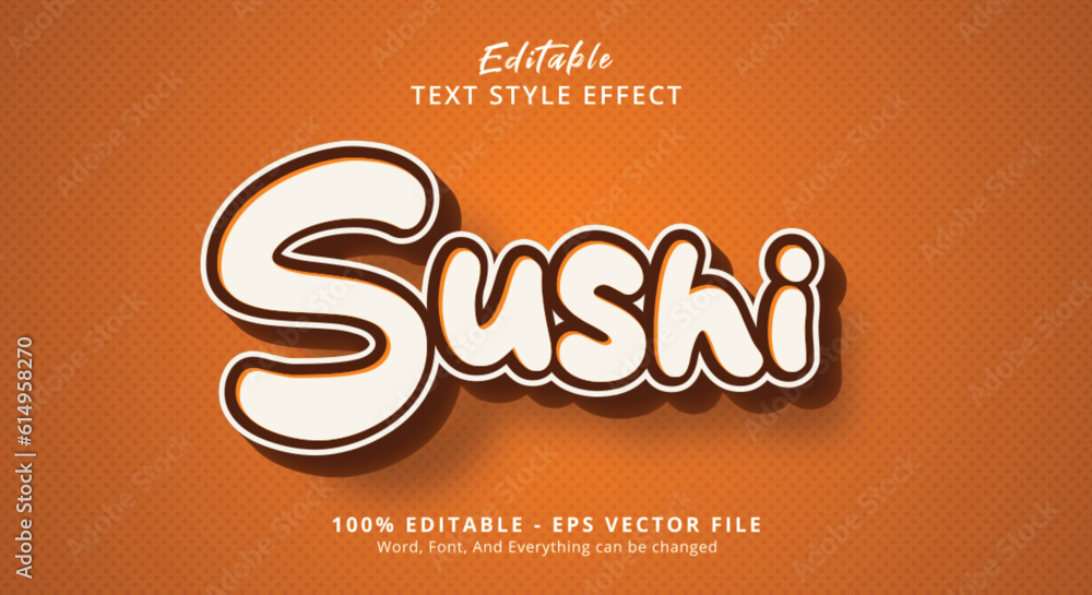 Sushi Text Style Effect, Editable Text Effect