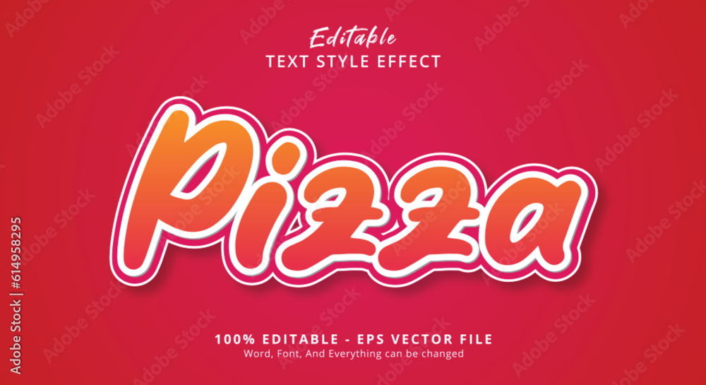 Red Pizza Text Style Effect Editable Text Effect
