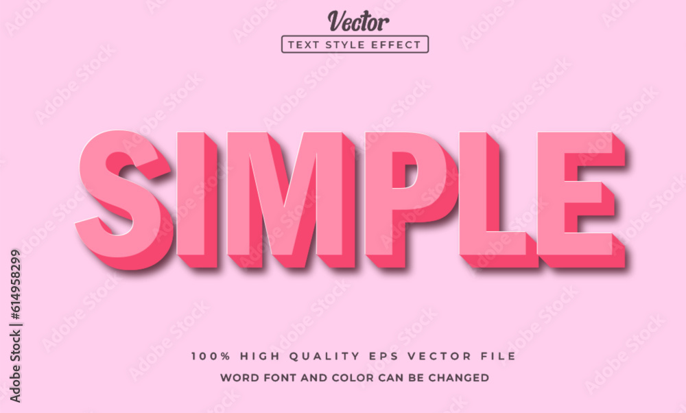 Editable simple 3d style text effect