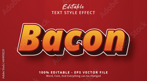 Bacon text with hype gradient style effect, editable text effect