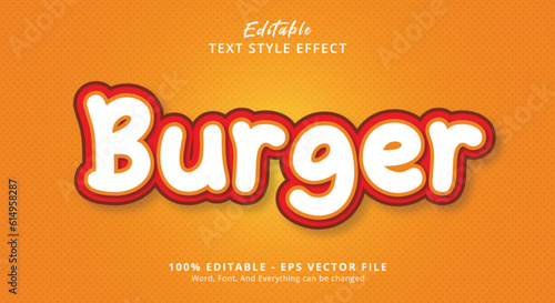 Burger Text Style Effect, Editable Text Effect