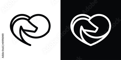 logo design horse and love icon vector minimalist inspiration