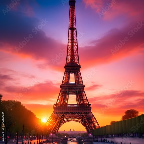 eiffel tower at sunset © BlueBird