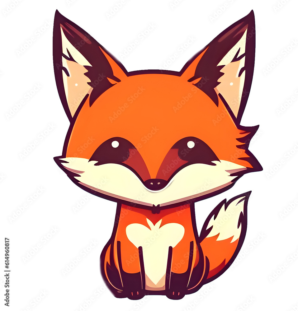 Obraz premium Cute fox sticker