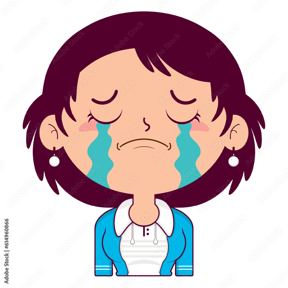 girl crying and scared face cartoon cute girl crying and scared face cartoon cute