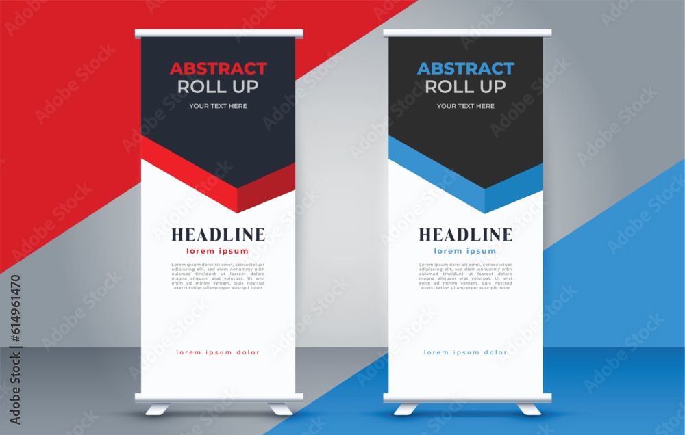 modern roll up banner template with abstract design modern roll up banner template with abstract design