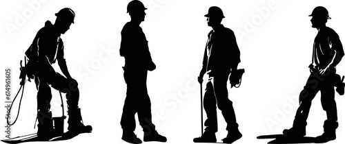 construction worker with helmet silhouette