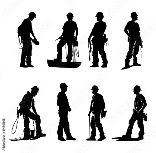 construction worker with helmet silhouette