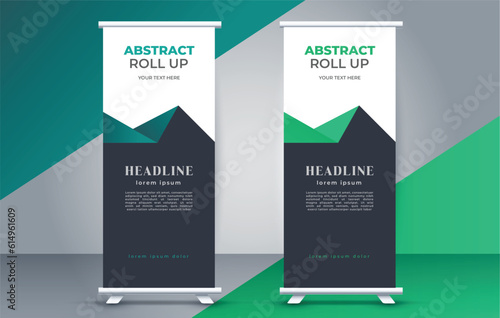 modern roll up banner template  with abstract design