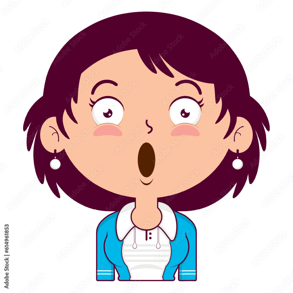 girl surprised face cartoon cute girl surprised face cartoon cute