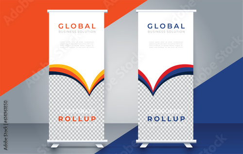 Modern roll up banner design template. flyer. pull up. presentation. brochure. poster. advertisement. print media
