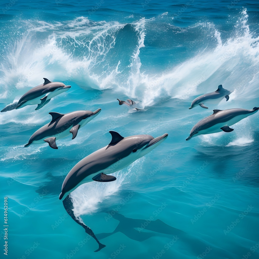 Obraz premium dolphin jumping out of water