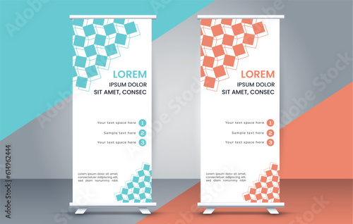 modern roll up banner template  with abstract design