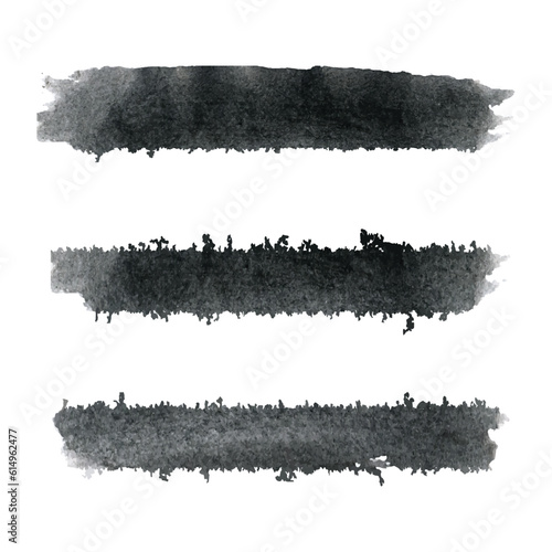 Hand draws ink brush stroke collection  Watercolor black vector brush strokes  Grunge black design elements paintbrush