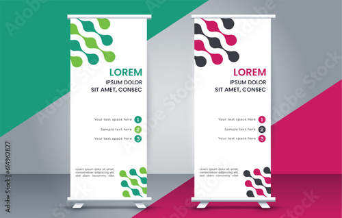 modern roll up banner template  with abstract design