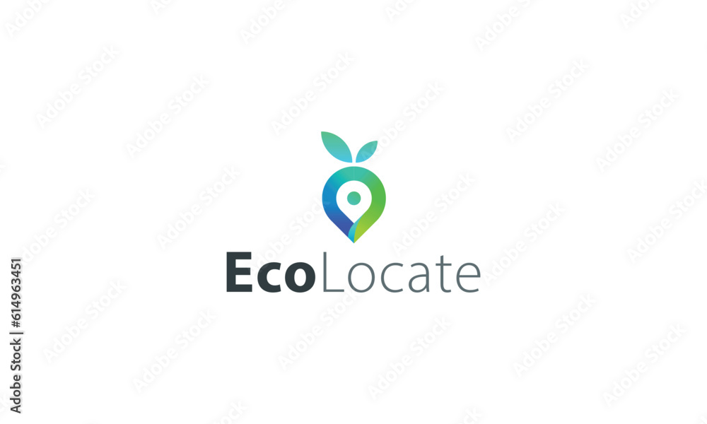 Location pin ecological place modern green leafy unique logo Location pin ecological place modern green leafy unique logo