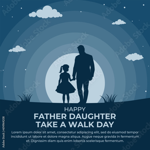 Vector Graphic of National Father Daughter Take a Walk Day