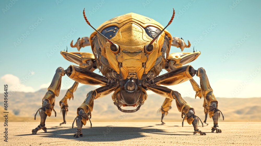 Fototapeta premium metallic insect vehicle generative ai
