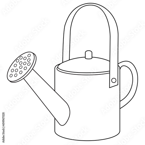 watering can outline vector illustration