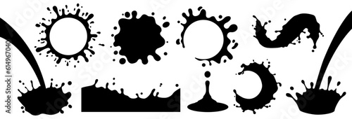 Splash water, milk, yogurt or cream splashes and blots.	