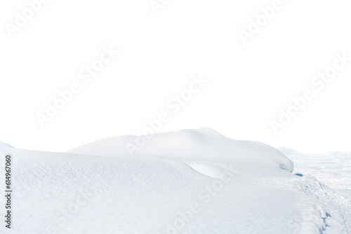 Snowdrift isolated on white background with copy space for your text