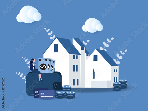 home loan concept, rent, buy real estate real estate agent at work investment mortgage home loan bank account concept for web page presentation.