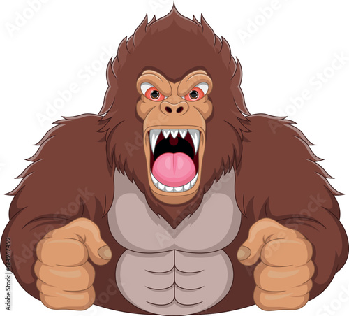 angry gorilla cartoon