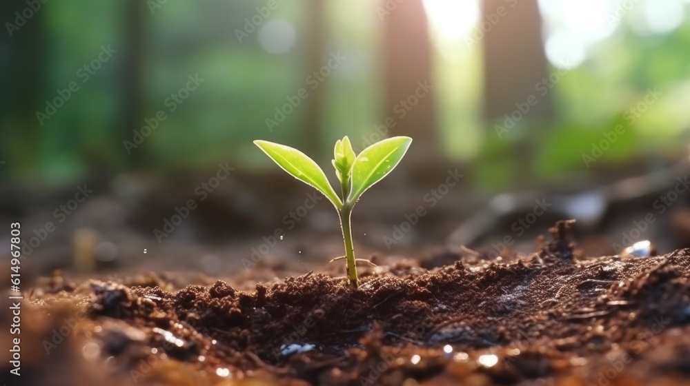 Growing plant grow up from ground Growing plant grow up from ground