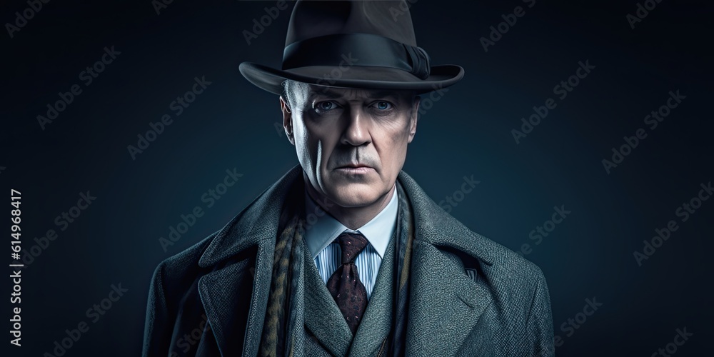 a man in a hat and coat posing for a picture, a character portrait, generative ai a man in a hat and coat posing for a picture, a character portrait, generative ai