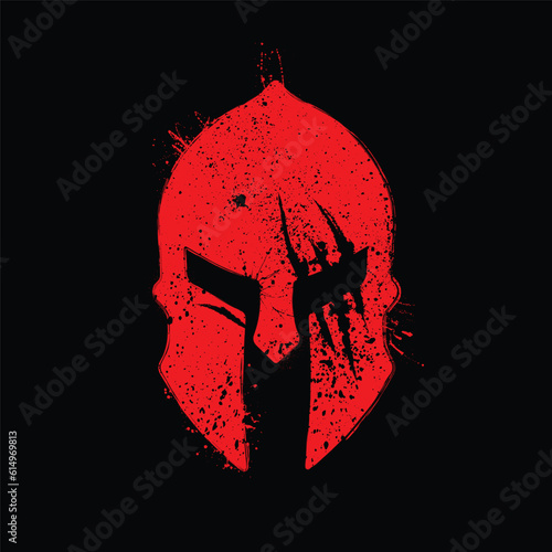 Spartan helm grunge silhouette