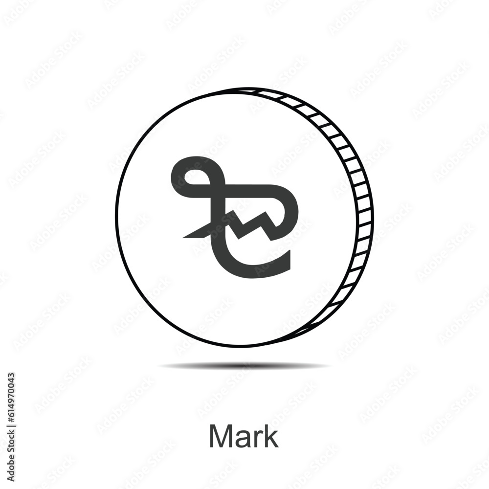 Obraz premium German Mark coin icon vector illustration eps 