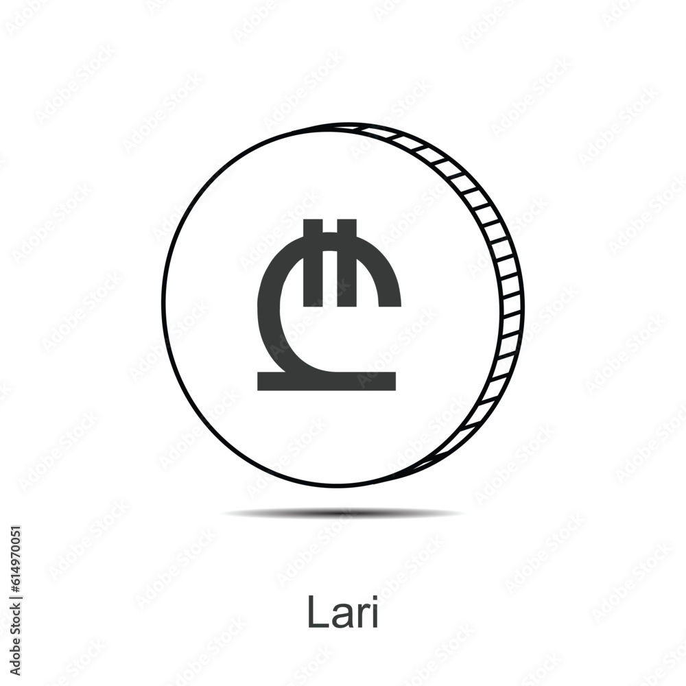 georgian lari coin icon vector illustration eps georgian lari coin icon vector illustration eps