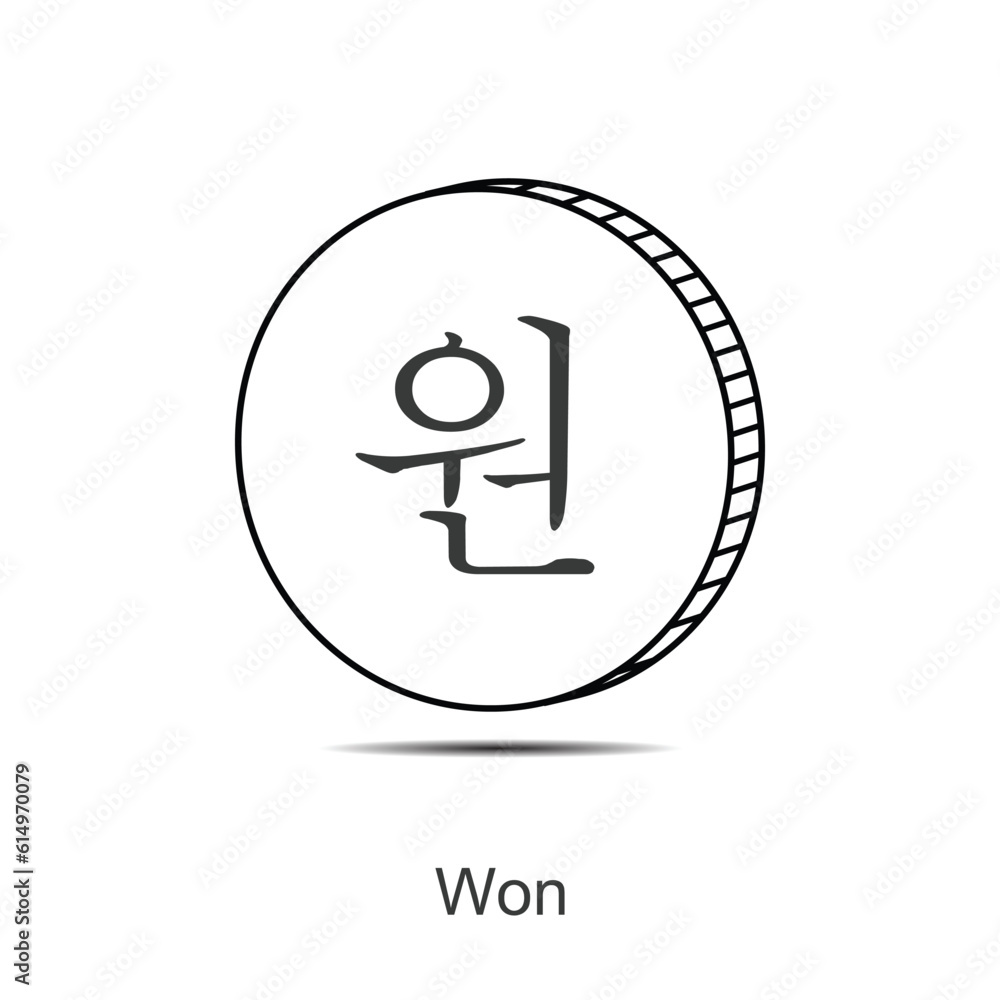 won currency coin vector illustration eps won currency coin vector illustration eps