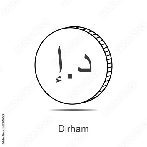 United Arab Emirates Dirham (AED) Coin icon vector illustration eps