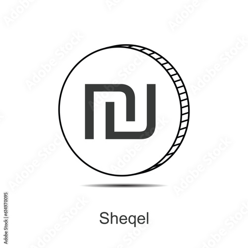 israeli shekel coin vector illustration eps