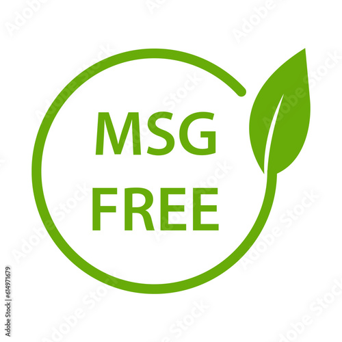 MSG FREE icon vector. Glutamate no added food package sign for your website design, logo, app, UI.illustration