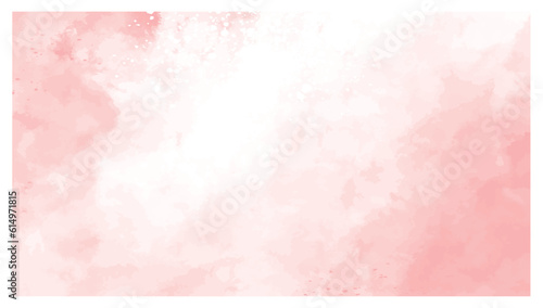 Modern pink watercolor background with water stains. Copy space banner for wedding, birthday, cosmetics ads. Vector illustration.