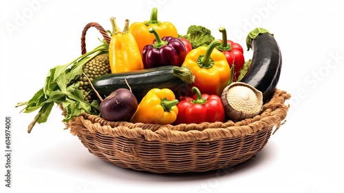 vegetables Fresh in a basket, Generative AI
