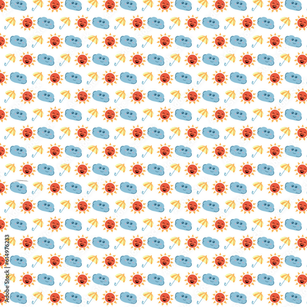Cute cloud, moon, sun pattern, perfect for printing or as a background. Cute cloud, moon, sun pattern, perfect for printing or as a background.