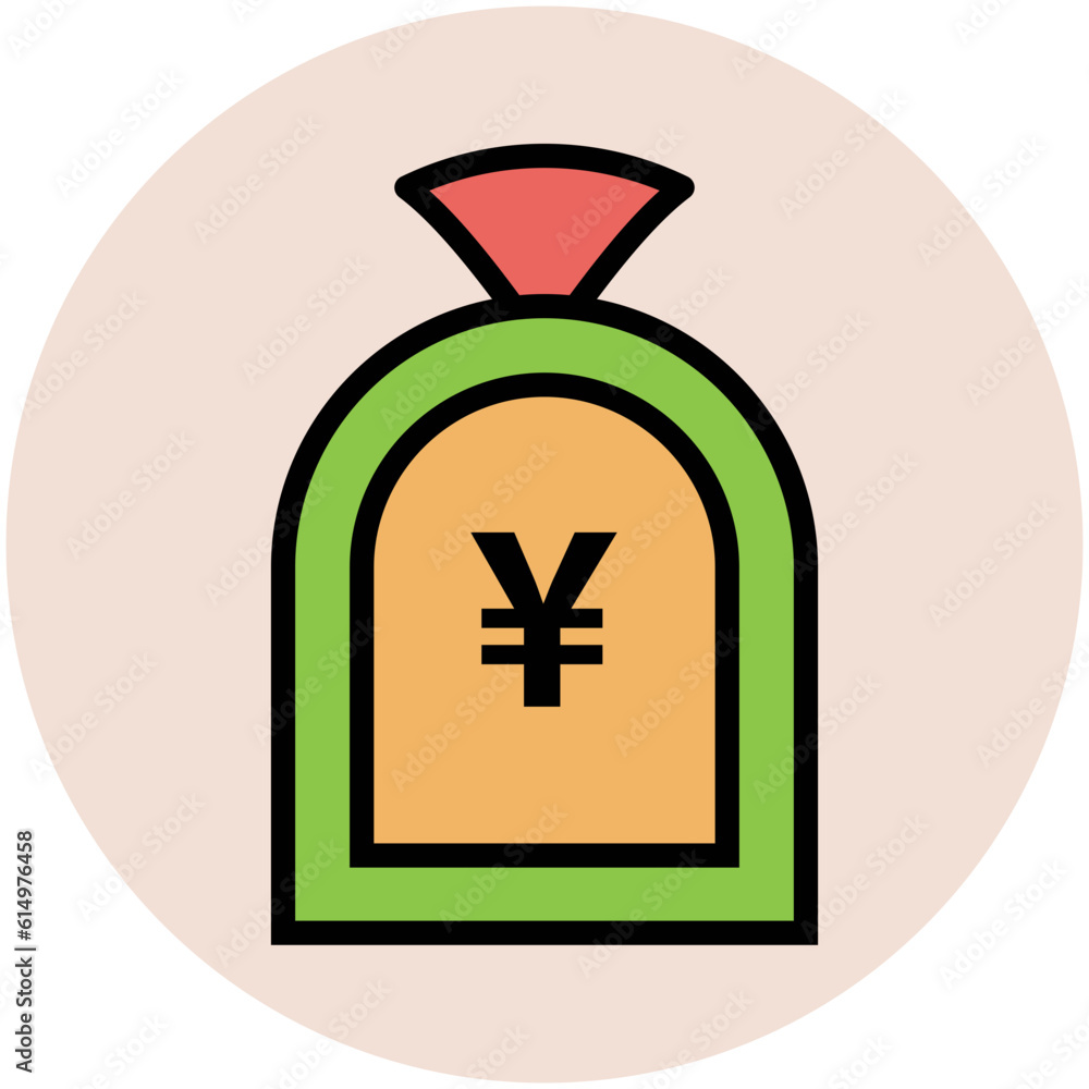 Obraz premium Flat round icon of euro 