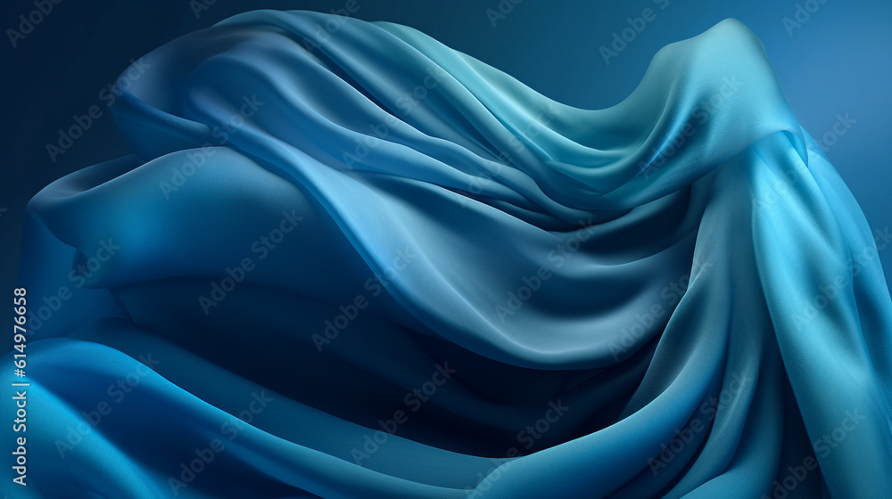 Blue fabric against a contrasting background, Generative AI Blue fabric against a contrasting background, Generative AI