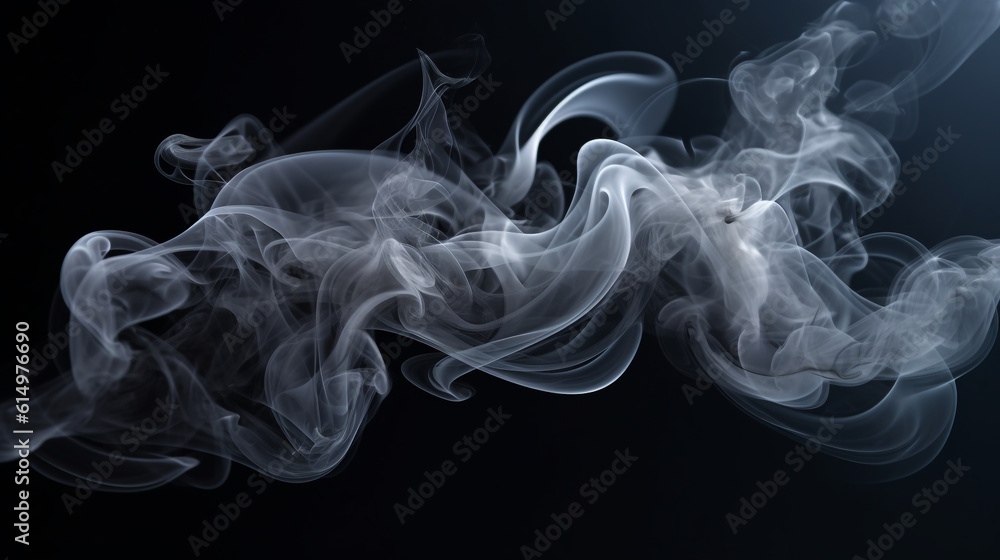 smoke on black and white background, Generative AI smoke on black and white background, Generative AI