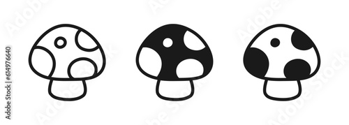 Cute Mushroom icon vector illustration set, Mushroom logo design collection