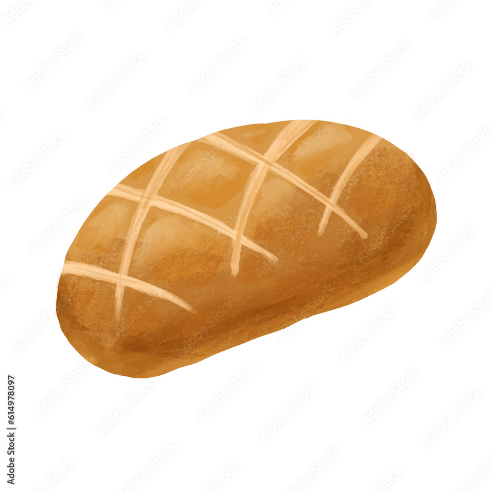 Hand drawn bread isolated on white background. Food illustration isolated on white. Bakery product Hand drawn bread isolated on white background. Food illustration isolated on white. Bakery product