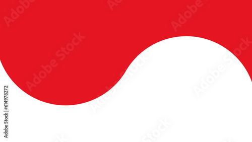 紅白のシンプルな波型ヘッダー素材　ベクターデータ　16：9